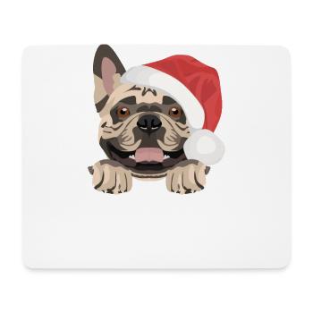 French Bulldog Merry Christmas - Mouse Pad (horizontal) - white - Front