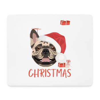 French Bulldog Merry Christmas - Mouse Pad (horizontal) - white - Front