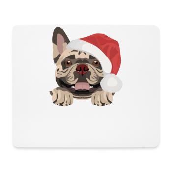 French Bulldog Merry Christmas - Mouse Pad (horizontal) - white - Front