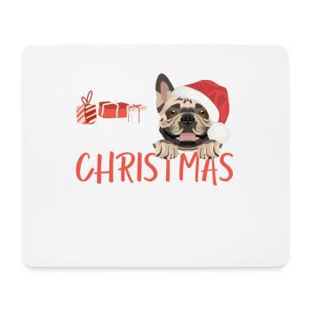 French Bulldog Merry Christmas - Mouse Pad (horizontal) - white - Front