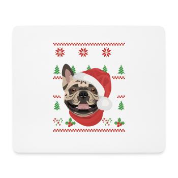 French Bulldog Merry Christmas - Mouse Pad (horizontal) - white - Front