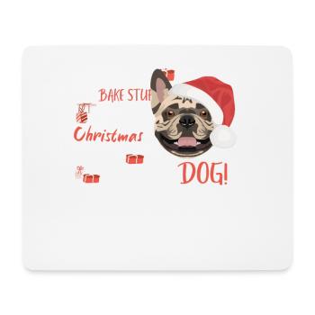 French Bulldog Merry Christmas - Mouse Pad (horizontal) - white - Front