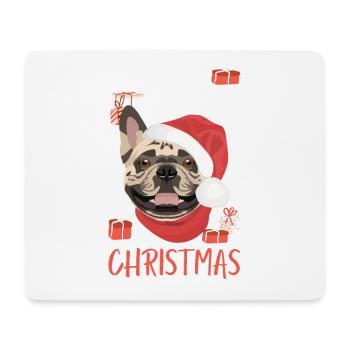 French Bulldog Merry Christmas - Mouse Pad (horizontal) - white - Front