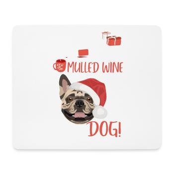 Français Bulldog vin chaud de Noël - Tapis de souris (format paysage) - blanc - Devant