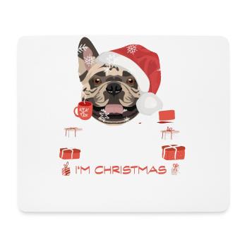 Français Marché de Noël Bulldog - Tapis de souris (format paysage) - blanc - Devant