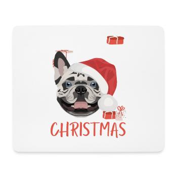 French Bulldog Merry Christmas - Mouse Pad (horizontal) - white - Front