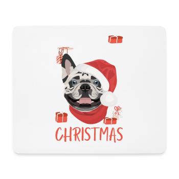 French Bulldog Merry Christmas - Mouse Pad (horizontal) - white - Front