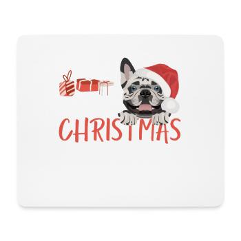 French Bulldog Merry Christmas - Mouse Pad (horizontal) - white - Front