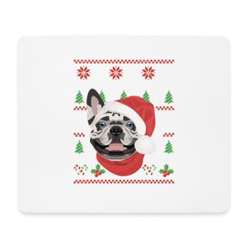 French Bulldog Merry Christmas - Mouse Pad (horizontal) - white - Front