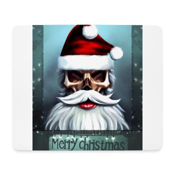 Merry Christmas Skull of Santa Claus with Beard - Mouse Pad (horizontal) - white - Front