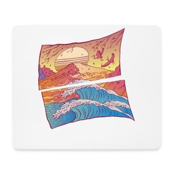 Die Große Kanagawa-Welle Japanisch - Mousepad (Querformat) - Weiß - Vorne