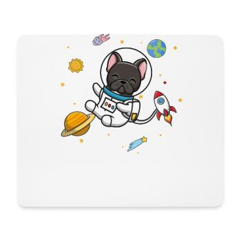 Black French Bulldog - Mouse Pad (horizontal) - white - Front