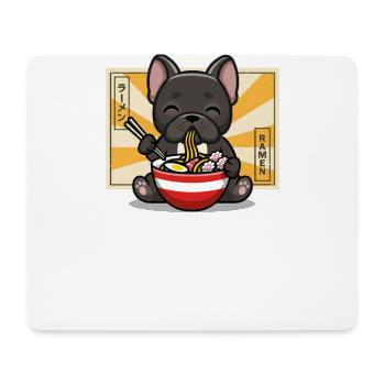 Black French Bulldog - Mouse Pad (horizontal) - white - Front