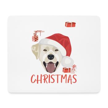 Joyeux Noël Labrador - Tapis de souris (format paysage) - blanc - Devant