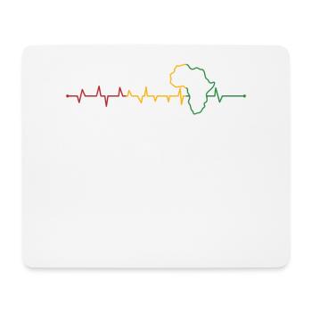 Afrika Karte Herzschlag Schwarz Geschichte - Mousepad (Querformat) - Weiß - Vorne