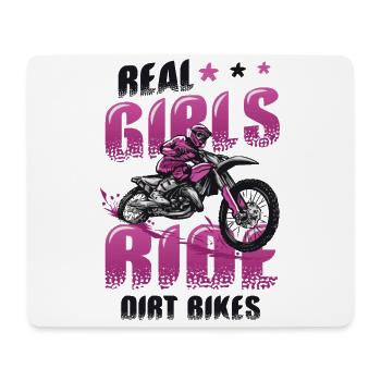 Les vraies filles conduisent des motos hors route, motocross féminin - Tapis de souris (format paysage) - blanc - Devant