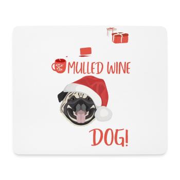 Mops Glühwein Weihnachten - Mousepad (Querformat) - Weiß - Vorne