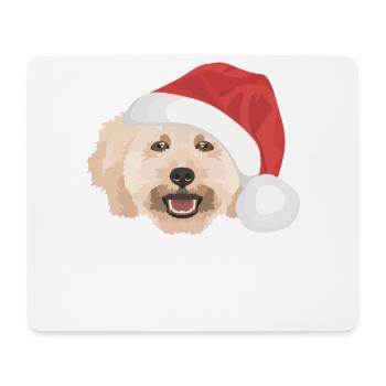 Pudel Frohe Weihnachten - Mousepad (Querformat) - Weiß - Vorne