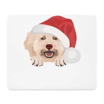 Pudel Frohe Weihnachten - Mousepad (Querformat) - Weiß - Vorne