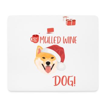 Shiba Inu vin chaud Noël - Tapis de souris (format paysage) - blanc - Devant