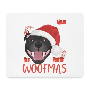 Staffordshire Bull Terrier Joyeux Noël - Tapis de souris (format paysage) - blanc - Devant