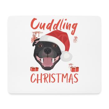 Staffordshire Bullterrier Frohe Weihnachten - Mousepad (Querformat) - Weiß - Vorne