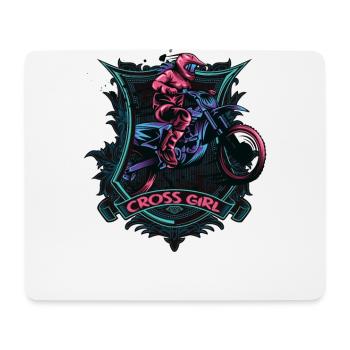 Downhill Mountain Bike Moto Cross Girls - Mouse Pad (horizontal) - white - Front