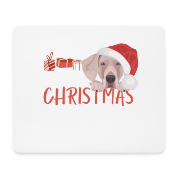 Weimaraner Frohe Weihnachten - Mousepad (Querformat) - Weiß - Vorne