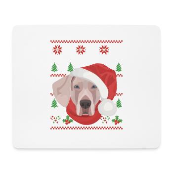 Weimaraner Frohe Weihnachten - Mousepad (Querformat) - Weiß - Vorne