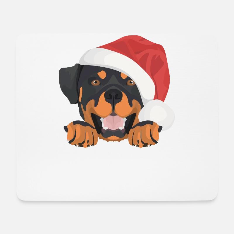 Rottweiler Frohe Weihnachten - Mousepad (Querformat) - Weiß