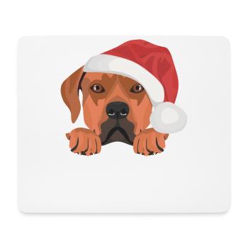 Rhodesian Ridgeback Joyeux Noël - Tapis de souris (format paysage) - blanc - Devant