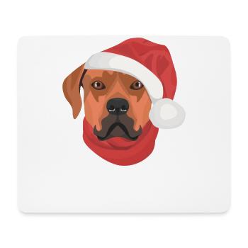 Rhodesian Ridgeback Joyeux Noël - Tapis de souris (format paysage) - blanc - Devant