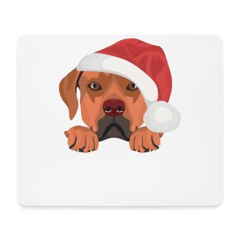 Rhodesian Ridgeback Joyeux Noël - Tapis de souris (format paysage) - blanc - Devant