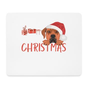 Rhodesian Ridgeback Joyeux Noël - Tapis de souris (format paysage) - blanc - Devant