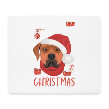 Rhodesian Ridgeback Joyeux Noël - Tapis de souris (format paysage) - blanc - Devant