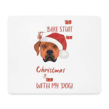 Rhodesian Ridgeback Joyeux Noël - Tapis de souris (format paysage) - blanc - Devant