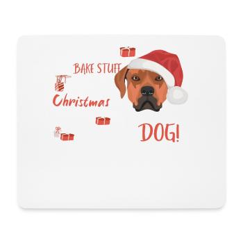 Rhodesian Ridgeback Joyeux Noël - Tapis de souris (format paysage) - blanc - Devant