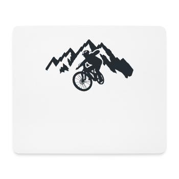 Downhill Mountain Bike Cycling Mountains Mountains - Mouse Pad (horizontal) - white - Front