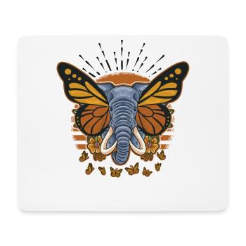 Elephant with butterfly ears Elephant lovers - Mouse Pad (horizontal) - white - Front