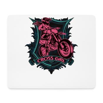 Downhill Mountain Bike Moto Cross Girls - Mouse Pad (horizontal) - white - Front