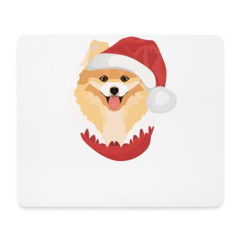 Zwergspitz Frohe Weihnachten - Mousepad (Querformat) - Weiß - Vorne