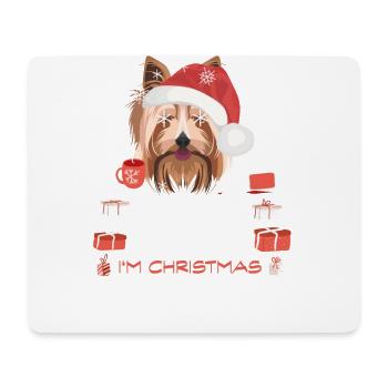 Marché de Noël Yorkshire Terrier - Tapis de souris (format paysage) - blanc - Devant