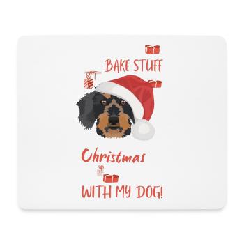 Wire-haired Dachshund Merry Christmas - Mouse Pad (horizontal) - white - Front