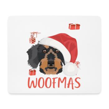 Wire-haired Dachshund Merry Christmas - Mouse Pad (horizontal) - white - Front