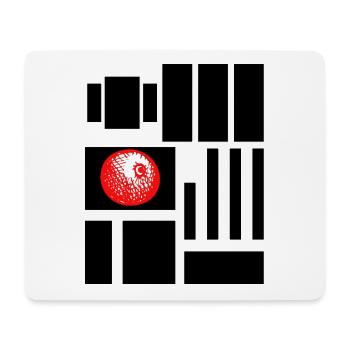 Design abstrait, lignes, une baies rouge et blanc - Tapis de souris (format paysage) - blanc - Devant