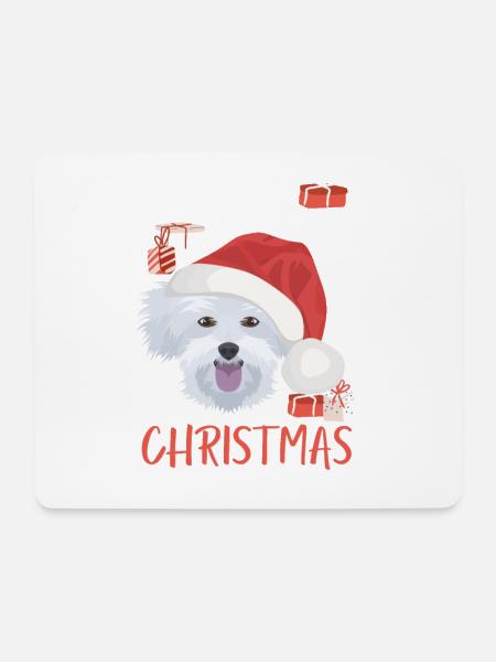 Malteser Frohe Weihnachten - Mousepad (Querformat) - Weiß