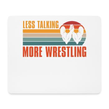 Retro Weniger Reden Mehr Wrestling-arm - Mousepad (Querformat) - Weiß - Vorne