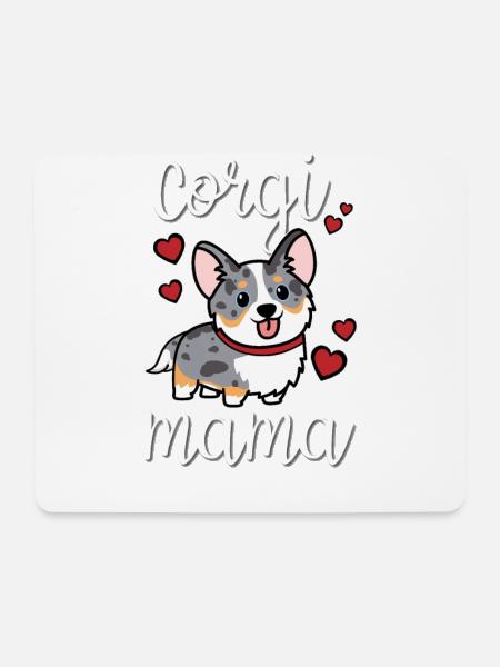 Blue Merle Corgi - Mousepad (Querformat) - Weiß