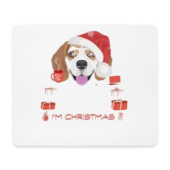 Marché de Noël de Beagle - Tapis de souris (format paysage) - blanc - Devant