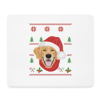 Golden Retriever Merry Christmas - Mouse Pad (horizontal) - white - Front